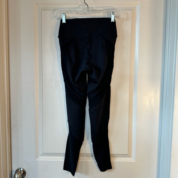 Oceans Apart Spell Out Mesh Design Hi- Waisted Compression Athletic Leggings, S - Picture 10 of 11